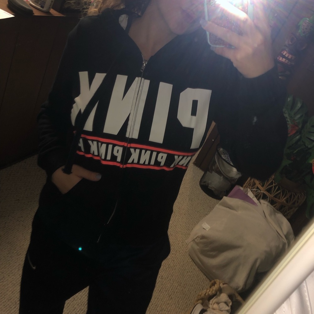 PINK black sweatshirt